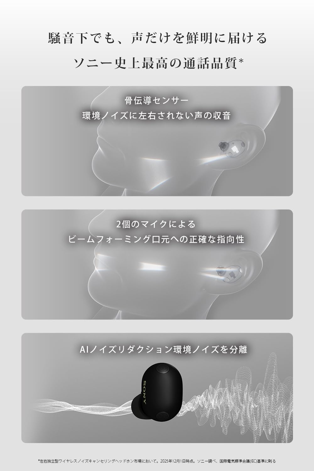 Amazon.co.jp: Sony WF-1000XM6 Black Wireless Earbuds, Bluetooth